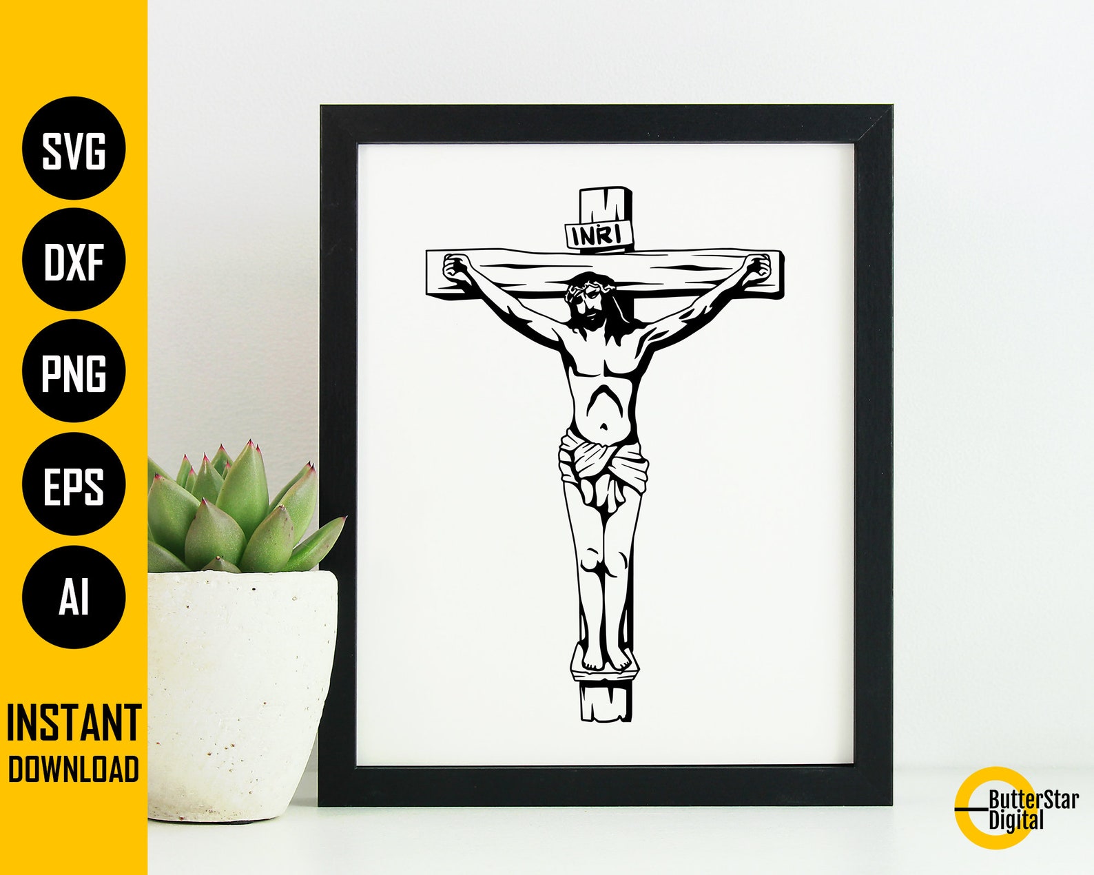 Jesus Crucifix SVG | Jesus Christ on Cross SVG | Religious Christian ...