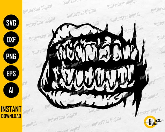 Monster Mouth SVG | Scary Teeth SVG | Halloween Decal Sticker T