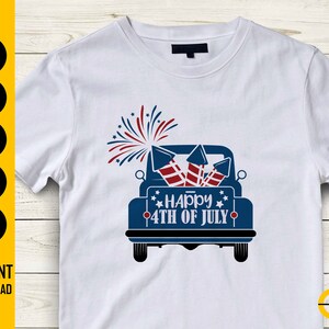 Happy 4th of July Truck SVG Fireworks on Back Fourth of - Etsy