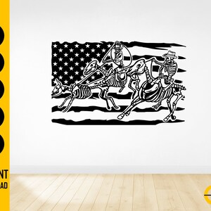 US Skeleton Team Roping SVG | Cowboy Decals T-shirt Stickers Clip Art ...