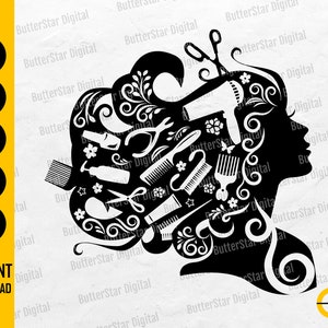 Hair & Nails SVG | Hair Style SVG | Nail Art SVG | Hairdresser Svg | Cricut Cameo Cut File Printable Clip Art Vector Digital Dxf Png Eps Ai