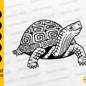 Tortoise SVG | Cute Animal T-Shirt Vinyl Decal Graphics | Cricut Cut File Silhouette Cameo Printable Clip Art Vector Digital Dxf Png Eps Ai