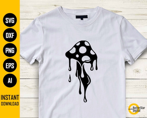 Dripping Mushroom SVG Fungi SVG Psychedelic Decal T-shirt Sticker