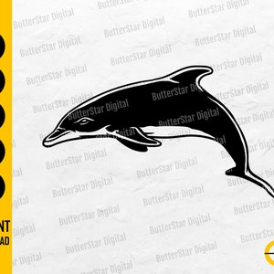 Dolphin SVG | Sea Life SVG | Ocean Animal T-Shirt Decal Vinyl Stencil Graphics | Cricut Cut File Cameo Clipart Vector Digital Png Eps Dxf Ai