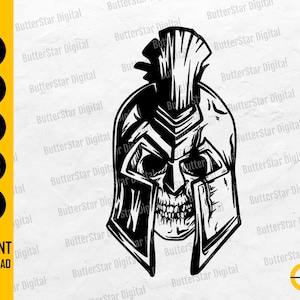 Spartan Skull SVG | Sparta SVG | War Helmet Glory Greece Hell Soldier Military | Cutting File Cuttable Clipart Vector Digital Dxf Png Eps Ai