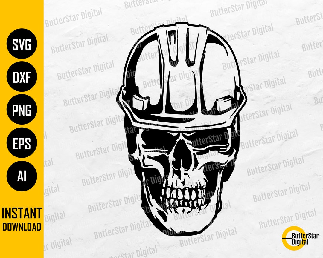 Skull With Hard Hat SVG Engineer SVG Construction T-shirt Decal Vinyl ...