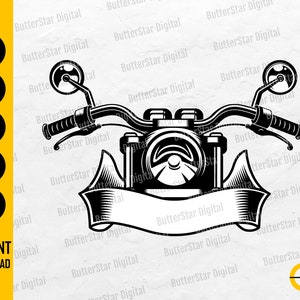Motorcycle Handle Bars SVG | Handlebars Chopper Bike Motor Motorbike Rider Riding | Cut Cutting Files Clipart Vector Digital Dxf Png Eps Ai