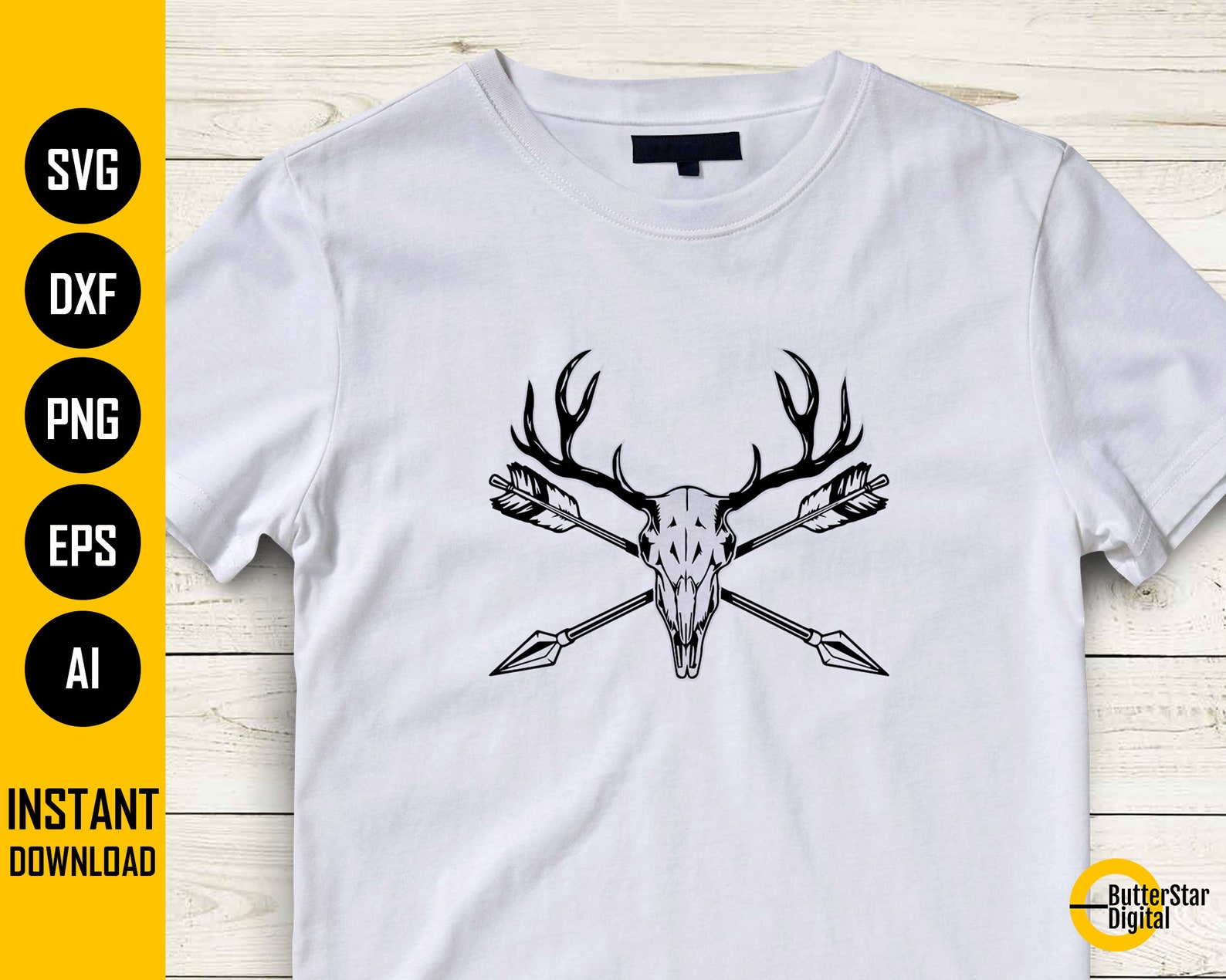 Download Deer Bow Hunting SVG Deer Skull SVG Bow Hunter T-Shirt | Etsy
