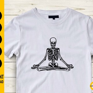 Meditating Skeleton SVG Yoga SVG Namaste SVG Meditate Meditation Om Aum ...