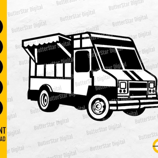 Food Truck SVG | Restaurant SVG | Foodie Cafe Diner Grub Hungry Hunger Yummy Eat | Cut Files Cuttable Clip Art Vector Digital Dxf Png Eps Ai