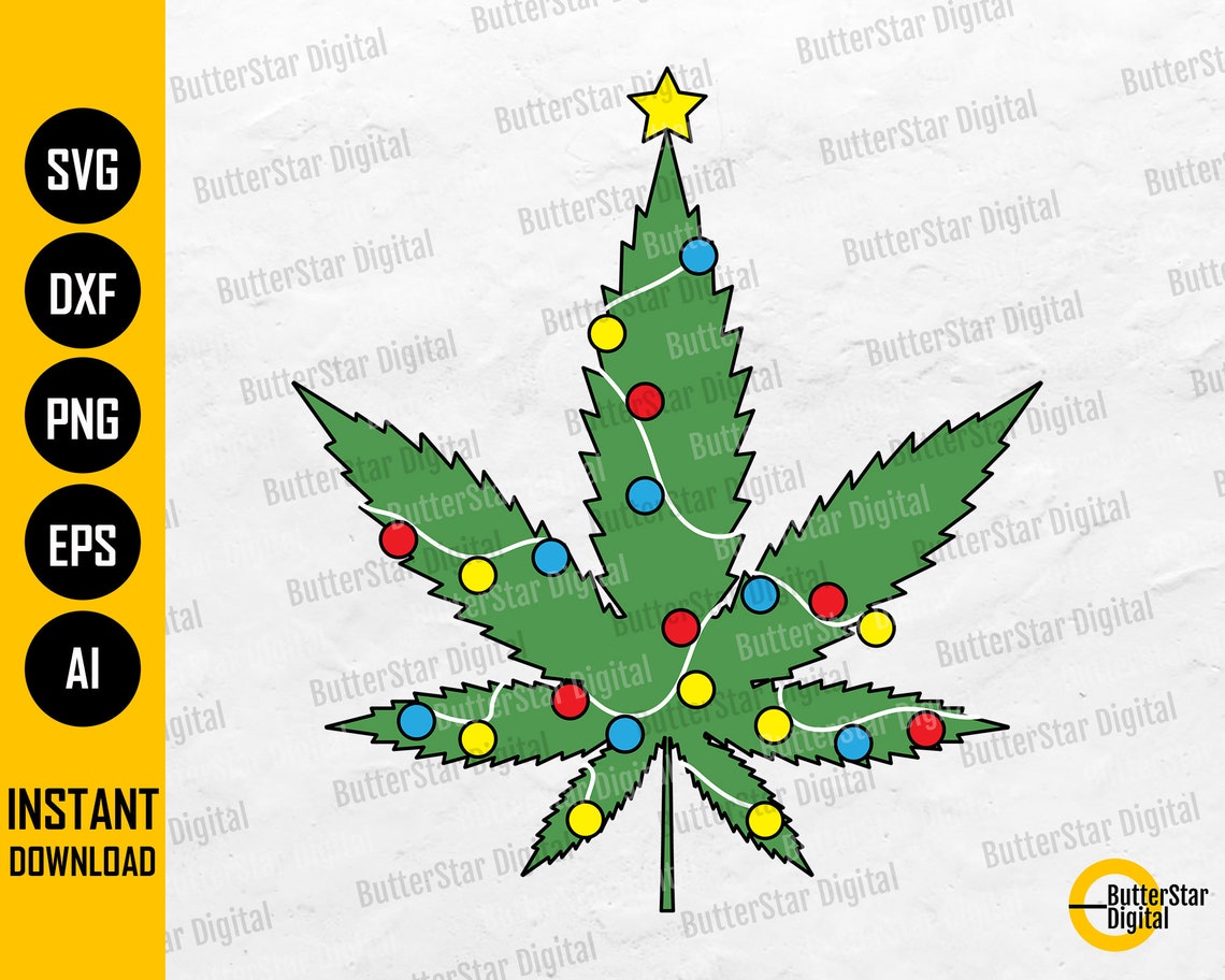 Weed Christmas Tree SVG Stoner Holiday SVG Winter Cannabis Etsy
