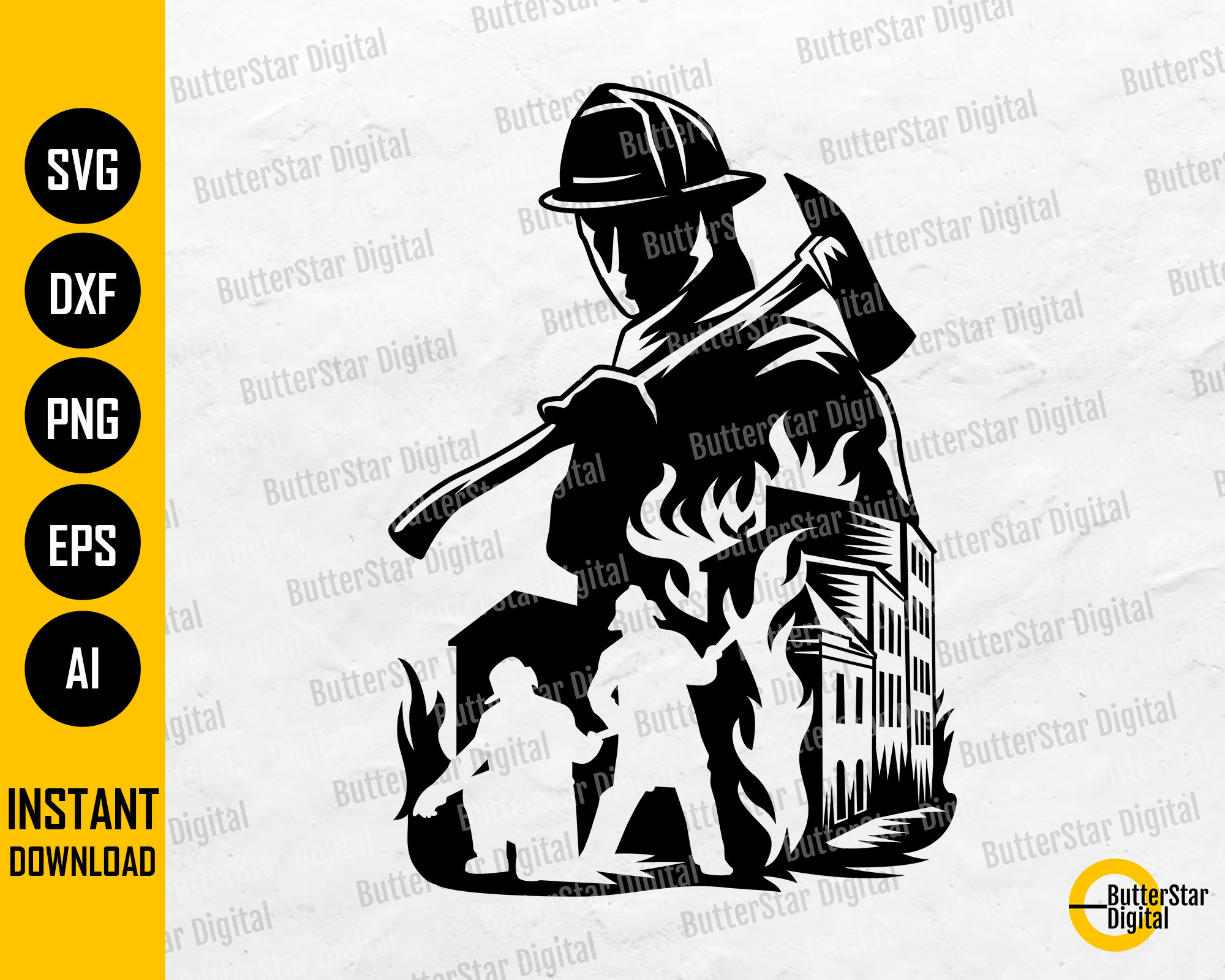 Firefighter SVG Fireman SVG Fire Fighter T-shirt Decal - Etsy