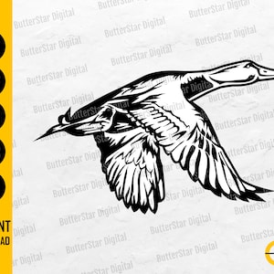 Flying Duck SVG | Mallard Duck SVG | Duck Hunting SVG Decals Graphics | Cricut Cutting Files Printable Clipart Vector Digital Dxf Png Eps Ai
