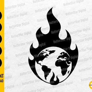 Verzengende aarde SVG | Wereld-SVG | Planetaire sticker T-shirt stickerafbeeldingen | Cricut gesneden bestand afdrukbare clipart vector digitale dxf png eps ai