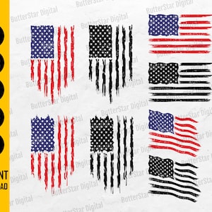 8 USA Flags BUNDLE SVG United States of America Stars and - Etsy