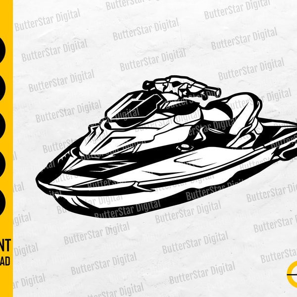 Jet Ski SVG | Jetski SVG | Skidoo SVG | Wave Runner Svg | Ocean Sea Lake Water Vehicle | Cutting Files Clipart Vector Digital Dxf Png Eps Ai