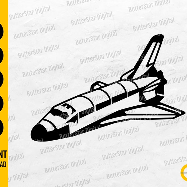 Space Shuttle SVG | Astronomy Stars Planets Rocket Space Mission Exploration | Cutting Files Clip Art Vector Digital Download Dxf Png Eps Ai