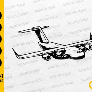 Cargo Aircraft SVG | Airplane Stencil Vinyl Sticker Graphic | Cricut Silhouette Cutting File Cuttable Vector Clip Art Digital Dxf Png Eps Ai