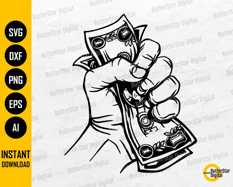 Hand Holding A Dollar Bill SVG | Money SVG | Cash SVG | Currency Svg ...