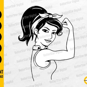 Strong Woman SVG | Girl Power SVG | Ladies Decal Graphics Shirt | Cricut Cameo Cutting File Printable Clipart Vector Digital Dxf Png Eps Ai