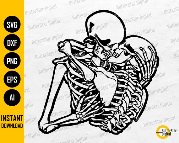 Skeleton Lovers SVG Dead Love SVG Skulls Kiss Decal Shirt | Etsy