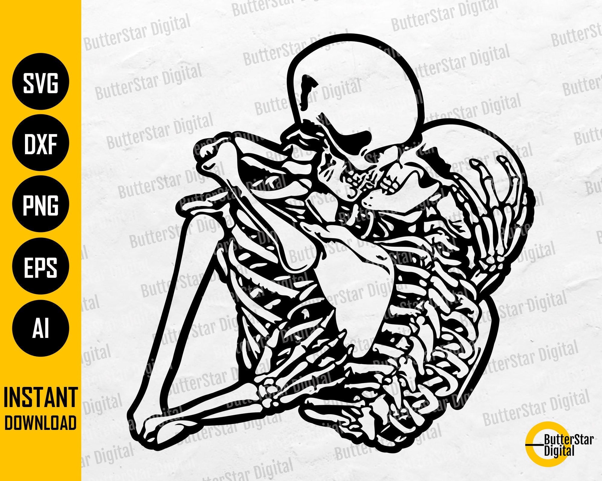 Skeleton Lovers SVG Dead Love SVG Skulls Kiss Decal Shirt - Etsy Ireland
