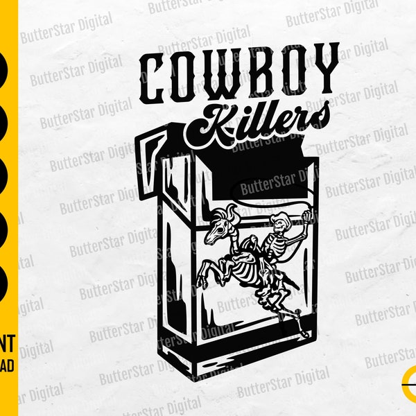 Cowboy Killers SVG | Cigarette Box SVG | Funny Country Decal T-Shirt Mug Stickers Clip Art Vector | Cricut Cutfiles Digital Dxf Png Eps Ai