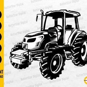 Tractor SVG | Farm Tractor SVG | Farming SVG | Decal Illustration Graphics | Cricut Silhouette Cutting Clipart Vector Digital Dxf Png Eps Ai