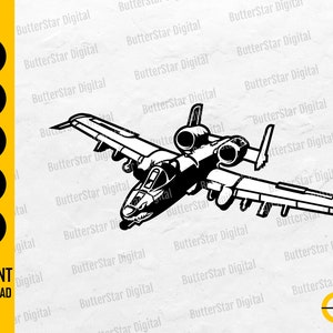 A-10 Plane SVG | Air Force Stencil Vinyl Sticker Graphics | Cricut Silhouette Cameo Cut File Cuttable Clip Art Vector Digital Dxf Png Eps Ai