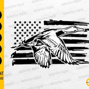 US Duck SVG | USA Duck Hunting Svg | Duck Hunter T-Shirt Decals Sticker Decor | Cricut Cutting Files Clipart Vector Digital Dxf Png Eps Ai
