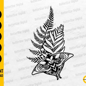 Plants Moth SVG | Leaf SVG | Leaves SVG | Insect Svg | Cricut Cut Files Silhouette Printable Clip Art Vector Digital Download Dxf Png Eps Ai
