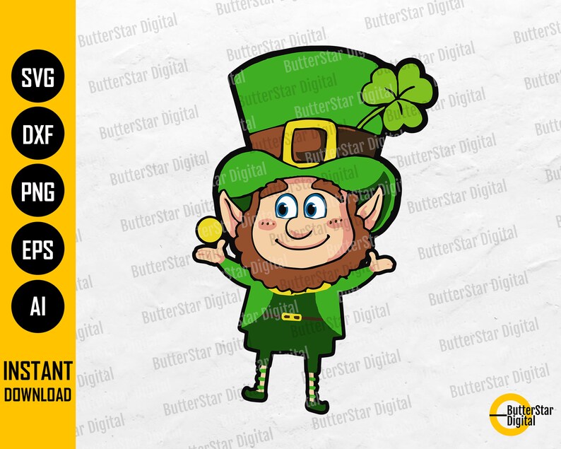 Leprechaun SVG St Patrick&rsquo;s Day SVG Shamrock SVG | Etsy