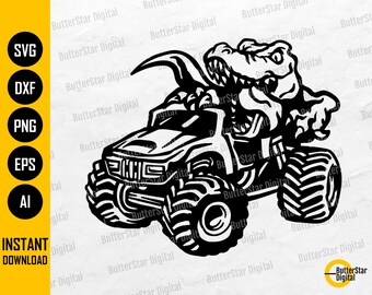 T-rex Riding A Monster Truck SVG Dinosaur on Muscle Car SVG - Etsy T-rex Riding A Monster Truck SVG Dinosaur on Muscle Car SVG - Etsy