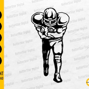 Running Football Player SVG | Sports Vinyl Stencil Graphic | Cricut Cutting File Silhouette Printable Clip Art Vector Digital Dxf Png Eps Ai