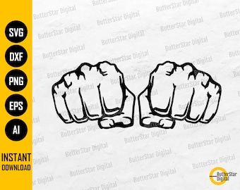 Fists SVG | Punch SVG | Fist Bump SVG | Fight Svg | Cricut Cut File Silhouette Cameo Cuttable Clipart Vector Digital Download Dxf Png Eps Ai