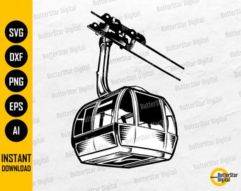Cable Car SVG Aerial Tramway Illustration Drawing Decal - Etsy 日本
