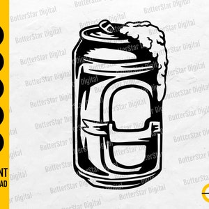 Opened Can Of Beer SVG | Drinking T-Shirt Decal Stickers Graphics | Cricut Cutfile Silhouette Clipart Vector Digital Download Dxf Png Eps Ai
