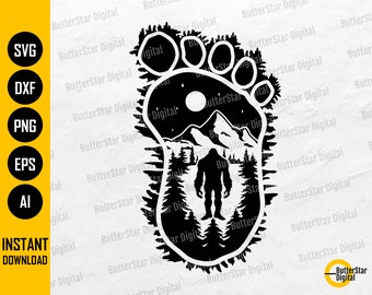 Bigfoot SVG | Big Foot SVG | Wild Monster T-Shirt Decal Sticker Graphics | Cricut Cut Files Silhouette Clipart Vector Digital Dxf Png Eps Ai