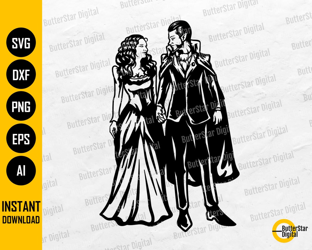 Vampire Couple SVG | Halloween Lovers SVG | Horror T-shirt Vinyl ...