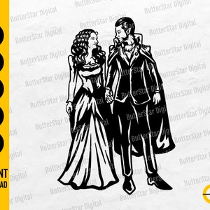 Vampire Couple SVG | Halloween Lovers SVG | Horror T-Shirt Vinyl Stencil Graphics | Cricut Cut Files Clip Art Vector Digital Dxf Png Eps Ai