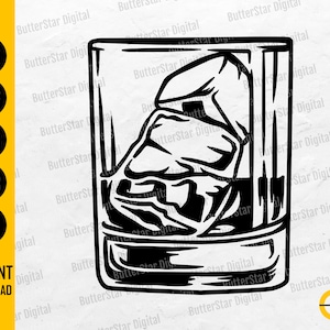 Hard Liquor On Ice SVG | Alcohol Bar Pub Club Shots Drink Drunk Drinking Rum Gin Spirit | Cutting File Clipart Vector Digital Dxf Png Eps Ai