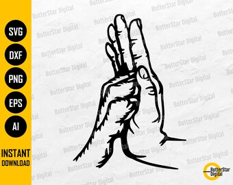 Hand And Dog Paw SVG | Pet Lover T-Shirt Decal Sticker Gift Decor Design | Cricut Cut File Silhouette Clip Art Vector Digital Dxf Png Eps Ai
