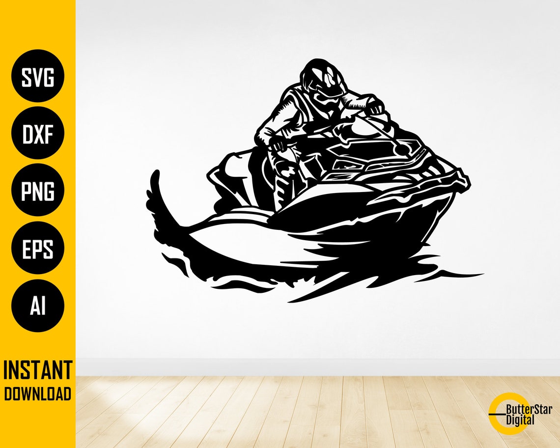 Jetski Rider SVG Waverunner SVG Jet Ski Riding SVG Sea Etsy Australia