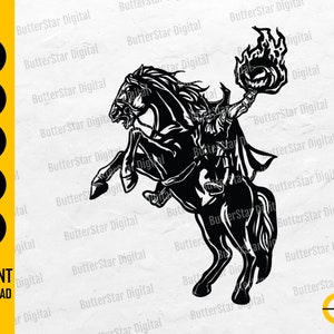Headless Horseman SVG | Sleepy Hollow SVG | Halloween Decal T-Shirt Vinyl Art | Cutting File Printable Clipart Vector Digital Dxf Png Eps Ai