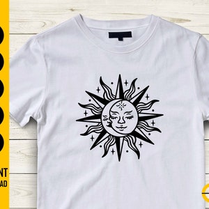 Sun and Moon SVG Celestial Decal T-shirt Decor Vinyl Stencil Graphics ...