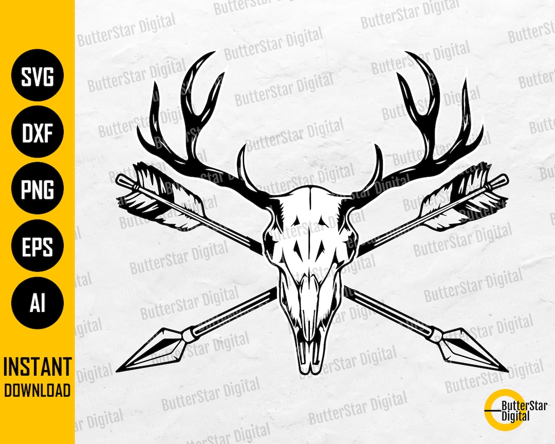 Deer Bow Hunting SVG Deer Skull SVG Bow Hunter Tshirt Decal Gift