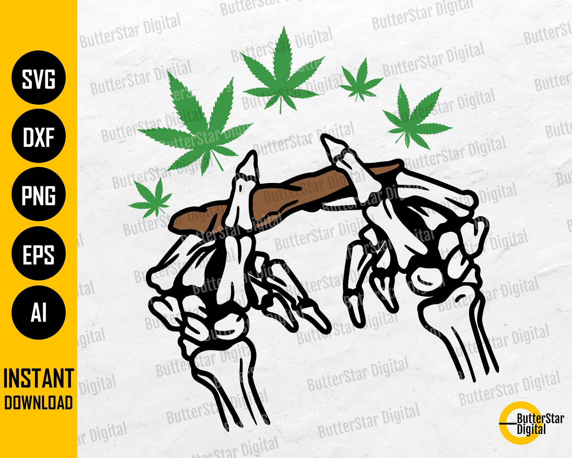 Skeleton Rolling Cannabis SVG Roll Marijuana Joint Blunt Etsy UK