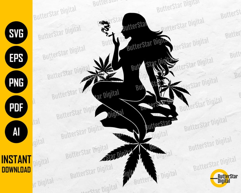 Free Free 350 Mermaid Smoking Weed Svg SVG PNG EPS DXF File