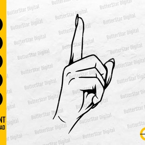 Woman&#39;s Index Finger SVG | Hush SVG | Pointing Up Hand Gesture SVG | Number 1 Svg | Cricut Silhouette Clip Art Vector Digital Dxf Png Eps Ai