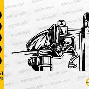 Skeleton Truck Driver SVG | Skull Trucker SVG | Delivery Big Rigg Semi Tractor Trailer | Cutting File Clip Art Vector Digital Dxf Png Eps Ai
